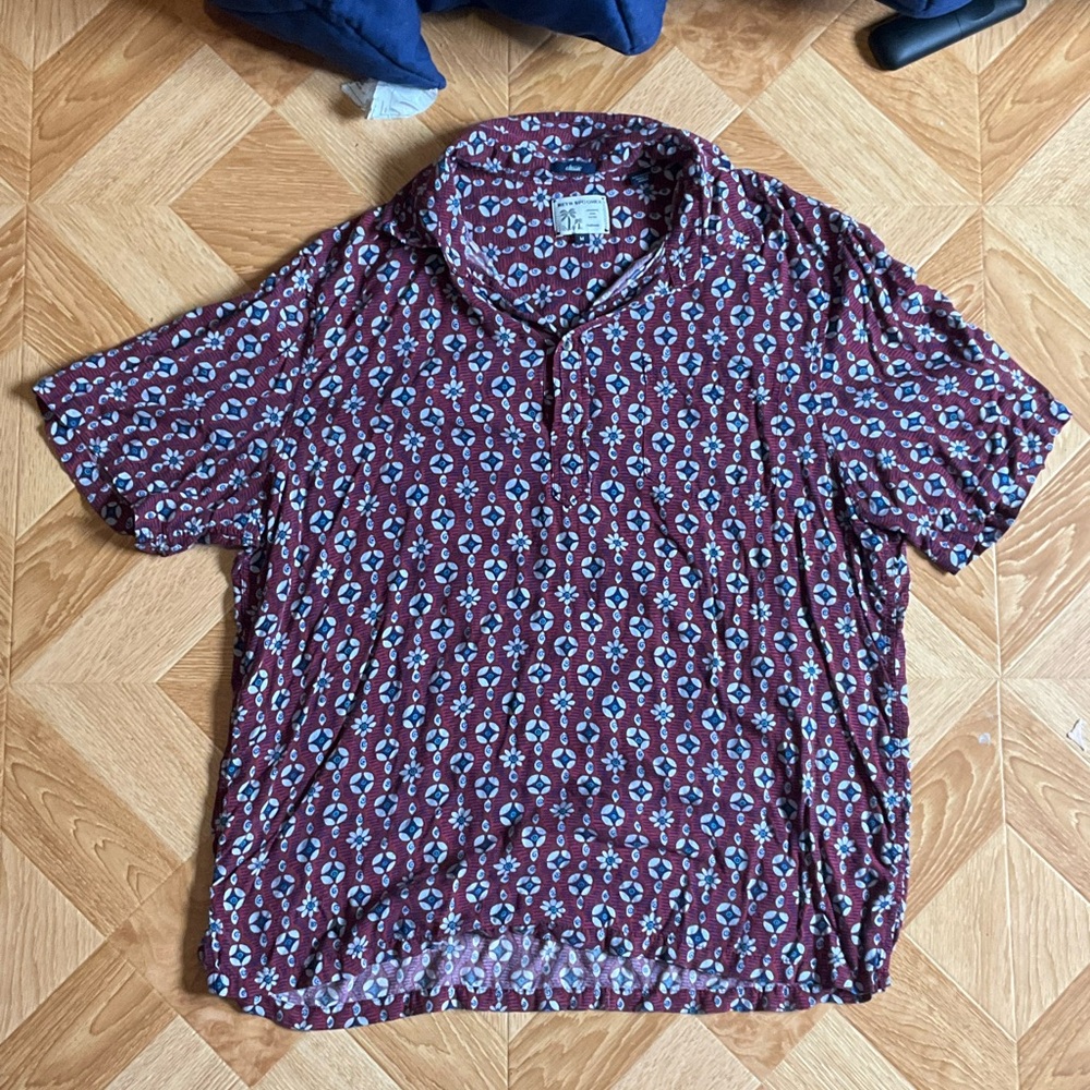 Reyn Spooner Burgundy and Blue Patterned Shirt